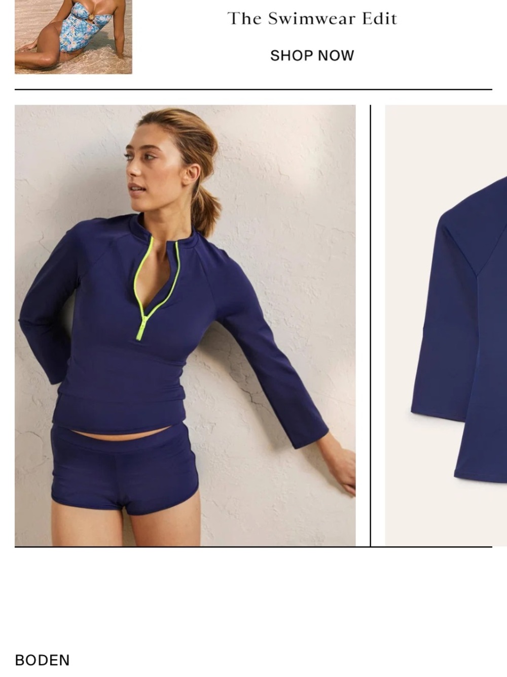 Boden Blue & Yellow Rash Guard Top - Picture 2 of 11